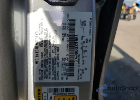 2020 Ford Fusion Se из США, поврежденный, VIN 3FA6P0HD0LR219063